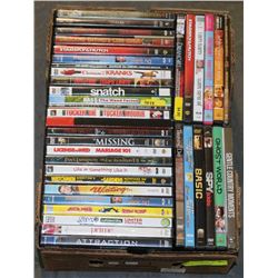 FLAT OF APPROX 38 DVDS.
