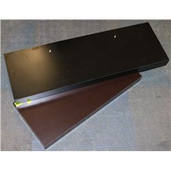 2 FLOATING WALL SHELVES.