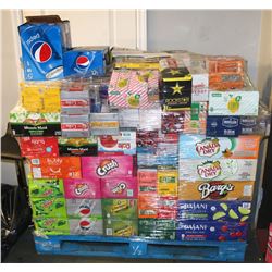 PALLET OF ASSORTED POP, JUICE,WATER, ENERGY DRINKS