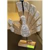 Image 1 : LARGE SOLID WOOD PEACOCK WITH STAND 20"X15".