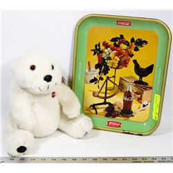 VINTAGE COCA-COLA BEAR WITH SERVING TRAY