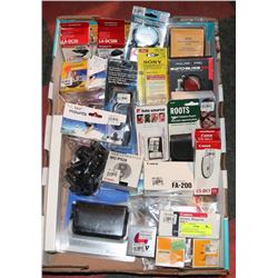 FLAT OF PHOTOGRAPHY ACCESSORIES ON CHOICE