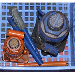 BLUE CRATE WITH 2 BOTTLE JACKS - 20 TON &