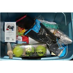 TOTE OF NEW HOUSE HOLD ITEMS