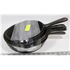 Image 1 : SET OF 5 CAST IRON FRYING PANS.