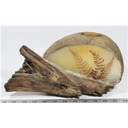 LARGE CANDLE WITH DRIFTWOOD SCULPTURE