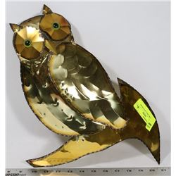 METAL OWL WALL SCULPTURE