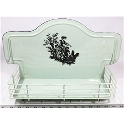 LIGHT GREEN METAL HANGING KITCHEN SHELF