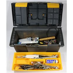 BLACK TOOL BOX WITH CONTENTS