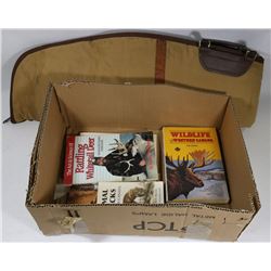 GUN CASE & HUNTING BOOKS