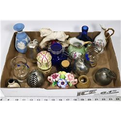 FLAT OF VARIOUS COLLECTIBLE PIECES.