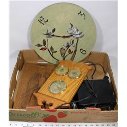 FLAT OF MISC INCL ALARM SYSTEM, WEATHER FORECASTER