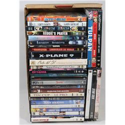 FLAT OF APPROX 32 DVDS.