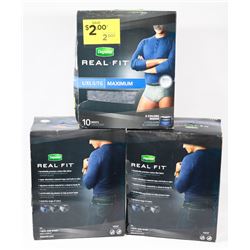3 BOXES OF DEPEND REAL FIT FOR MEN SIZE L/XL
