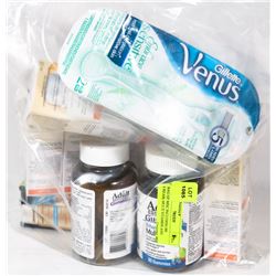 BAG OF MISC INCLUDING BB CREAM, MULTI VITAMINS AND