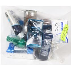 BAG OF ASSORTED SKIN CARE PRODUCTS.