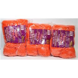 LOT OF 3 1LB BAGS OF 100% ACRYLIC YARN: ORANGE