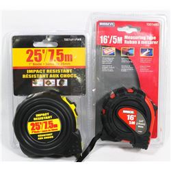 NEW! LOT OF 2 (25' & 16') MEASURING TAPES