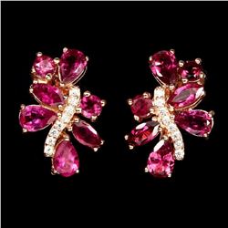 Stunning Top Rich Pink Tourmaline Earrings