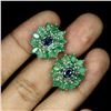 Image 2 : Natural Columbian Emerald & Sapphire Earring