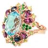 Image 3 : Natural TOPAZ RHODOLITE SAPPHIRE PERIDOT Ring