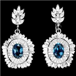 Natural LONDON BLUE TOPAZ Earrings