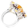 Image 3 : NATURAL 13X10 MM. ORINGISH YELLOW CITRINE & GARNET Ring