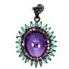 Image 1 : Natural Columbian Emerald Amethyst Garnet Pendant