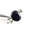 Image 1 : PRETTY 4 CT CERTIFIED BLUE SAPPHIRE SILVER RING