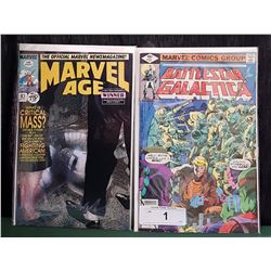 VINTAGE MARVEL AGE $0.75 & BATTLESTAR GALACTICA $0.40 COMICS