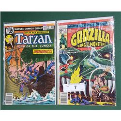 VINTAGE TARZAN $0.35 & GODZILLA KING OF THE MONSTERS $0.30 COMICS