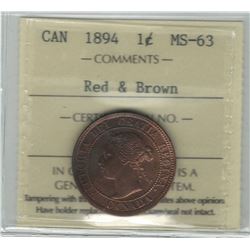 Canada 1894 Large Cent MS63 Red & Brown