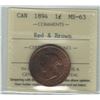 Image 1 : Canada 1894 Large Cent MS63 Red & Brown