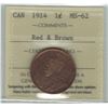 Image 1 : Canada 1914 Large Cent ICCS MS62 Red & Brown