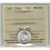 Image 1 : Canada 1942 Silver 10 Cent ICCS MS64