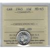 Image 1 : Canada 1945 Silver 10 Cent ICCS MS65