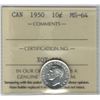 Image 1 : Canada 1950 Silver 10 Cent ICCS MS64