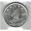 Image 2 : Canada 1956 Dot Silver 10 Cent ICCS MS64