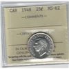 Image 1 : Canada 1948 Silver 25 Cent ICCS MS62