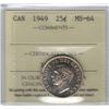Image 1 : Canada 1949 Silver 25 Cent ICCS MS64