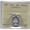 Image 1 : Canada 1957 Silver 25 Cent ICCS MS64