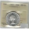 Image 1 : Canada 1961 Silver 50 Cent ICCS MS64