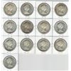 Image 2 : Canada 1966 Silver Dollar Lot Minor Rotations BU (13 pcs)