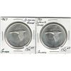 Image 1 : Canada 1967 Silver Dollar Lot Minor Rotations BU (2 pcs)