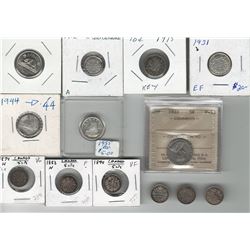 Canada 5 & 10 Cent Coin Lot. (13 pcs)
