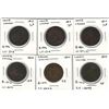 Image 1 : Lower Canada 1/2 Penny Token Lot (6 pcs)