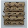 Image 1 : Canada 1956 Circulated Penny Rolls - 5 Rolls