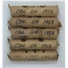 Image 1 : Canada 1958 Circulated Penny Rolls - 5 Rolls
