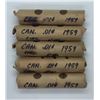 Image 1 : Canada 1959 Circulated Penny Rolls - 5 Rolls