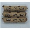 Image 1 : Canada 1965 BU & UNC Penny Rolls - 3 Rolls